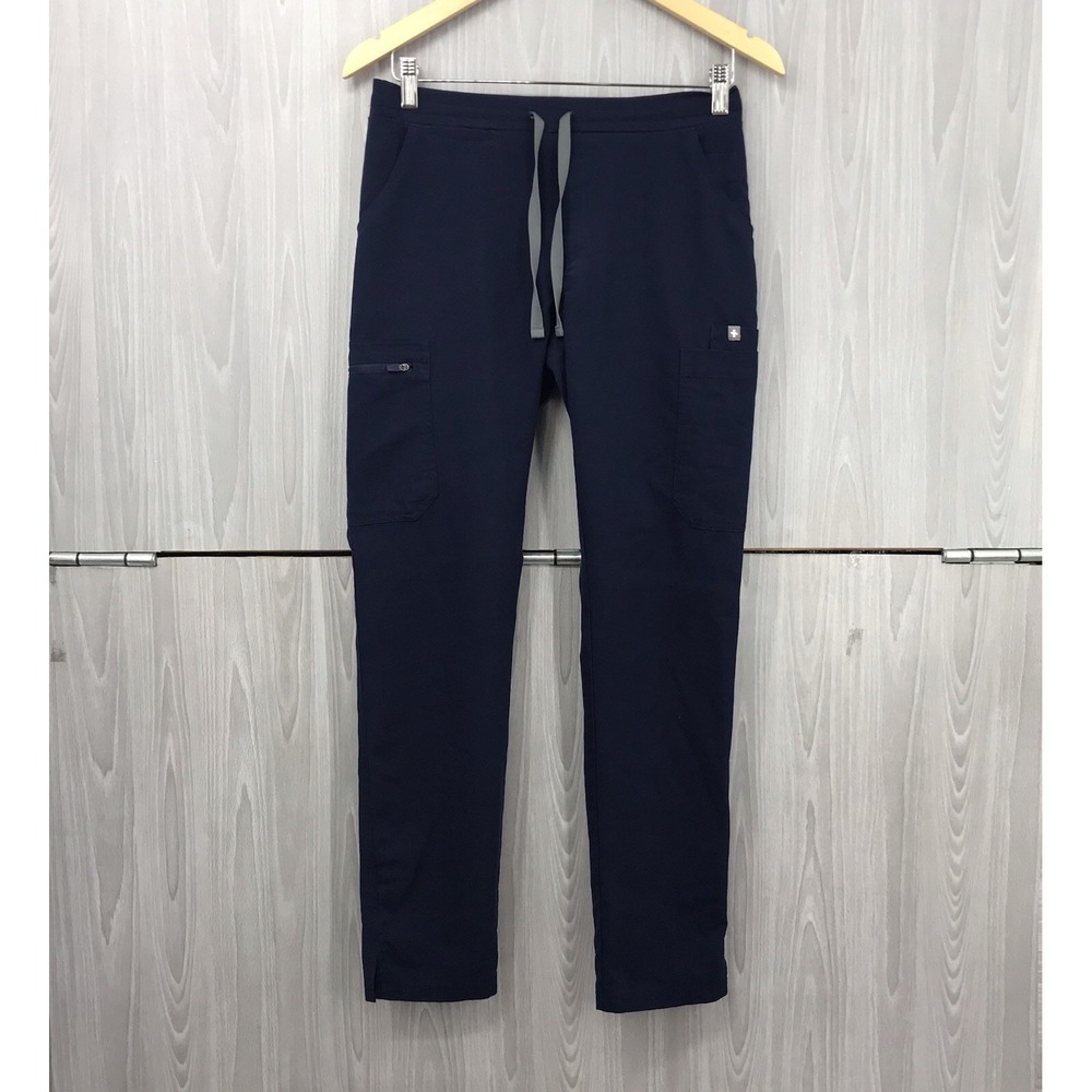 FIGS Women's XS Kade Cargo Scrub Pants Drawstring Navy Blue Technical Collection